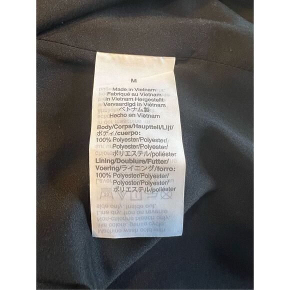 Madewell Metallic Faux-Wrap Tiered Mini Dress medium NEW black gold - Picture 6 of 6